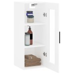 vidaXL Dulap montat pe perete, alb, 34,5x34x90 cm