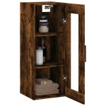 vidaXL Dulap montat pe perete, stejar fumuriu, 34,5x34x90 cm