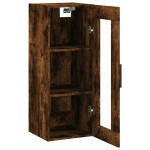 vidaXL Dulap montat pe perete, stejar fumuriu, 34,5x34x90 cm