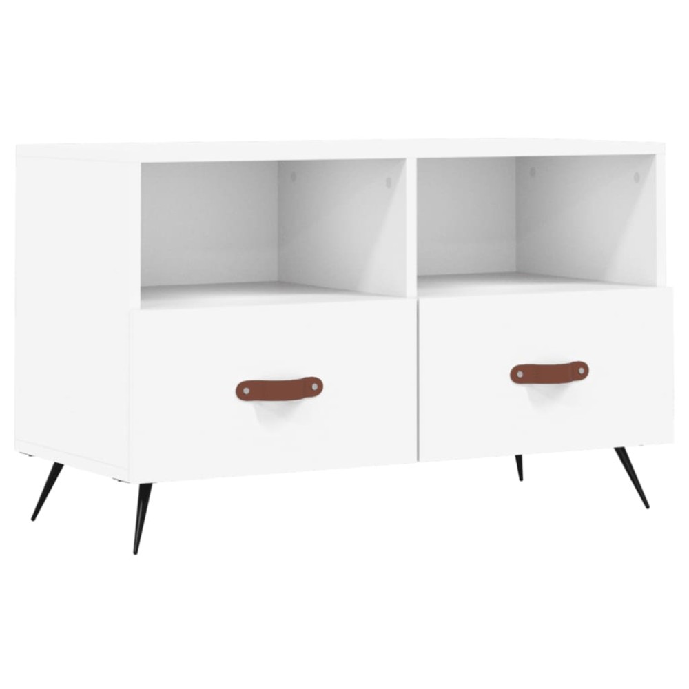 vidaXL Comodă TV, alb, 80x36x50 cm, lemn prelucrat