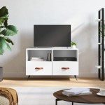 vidaXL Comodă TV, alb, 80x36x50 cm, lemn prelucrat vidaXL Comodă TV, alb, 80x36x50 cm, lemn prelucrat