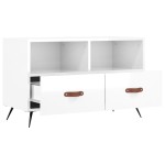 vidaXL Comodă TV, alb extralucios, 80x36x50 cm, lemn prelucrat vidaXL Comodă TV, alb extralucios, 80x36x50 cm, lemn prelucrat