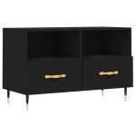 vidaXL Comodă TV, negru, 80x36x50 cm, lemn prelucrat