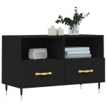 vidaXL Comodă TV, negru, 80x36x50 cm, lemn prelucrat