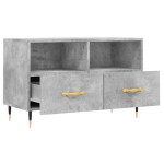 vidaXL Comodă TV, gri beton, 80x36x50 cm, lemn compozit vidaXL Comodă TV, gri beton, 80x36x50 cm, lemn compozit