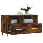 vidaXL Comodă TV, stejar fumuriu, 80x36x50 cm, lemn prelucrat