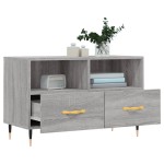 vidaXL Comodă TV, gri sonoma, 80x36x50 cm, lemn prelucrat vidaXL Comodă TV, gri sonoma, 80x36x50 cm, lemn prelucrat
