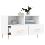 vidaXL Comodă TV, alb, 80x36x50 cm, lemn prelucrat vidaXL Comodă TV, alb, 80x36x50 cm, lemn prelucrat