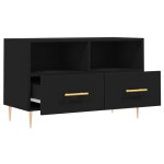 vidaXL Comodă TV, negru, 80x36x50 cm, lemn prelucrat