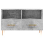 vidaXL Comodă TV, gri beton, 80x36x50 cm, lemn compozit vidaXL Comodă TV, gri beton, 80x36x50 cm, lemn compozit