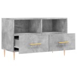vidaXL Comodă TV, gri beton, 80x36x50 cm, lemn compozit vidaXL Comodă TV, gri beton, 80x36x50 cm, lemn compozit
