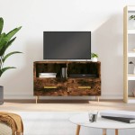 vidaXL Comodă TV, stejar fumuriu, 80x36x50 cm, lemn prelucrat