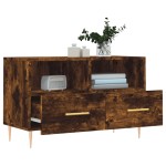 vidaXL Comodă TV, stejar fumuriu, 80x36x50 cm, lemn prelucrat
