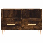 vidaXL Comodă TV, stejar fumuriu, 80x36x50 cm, lemn prelucrat