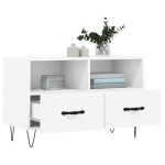 vidaXL Comodă TV, alb, 80x36x50 cm, lemn prelucrat vidaXL Comodă TV, alb, 80x36x50 cm, lemn prelucrat