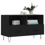 vidaXL Comodă TV, negru, 80x36x50 cm, lemn prelucrat