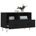 vidaXL Comodă TV, negru, 80x36x50 cm, lemn prelucrat