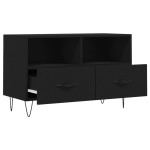 vidaXL Comodă TV, negru, 80x36x50 cm, lemn prelucrat