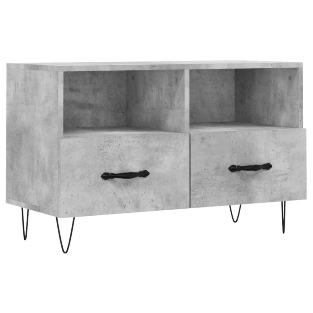 vidaXL Comodă TV, gri beton, 80x36x50 cm, lemn compozit