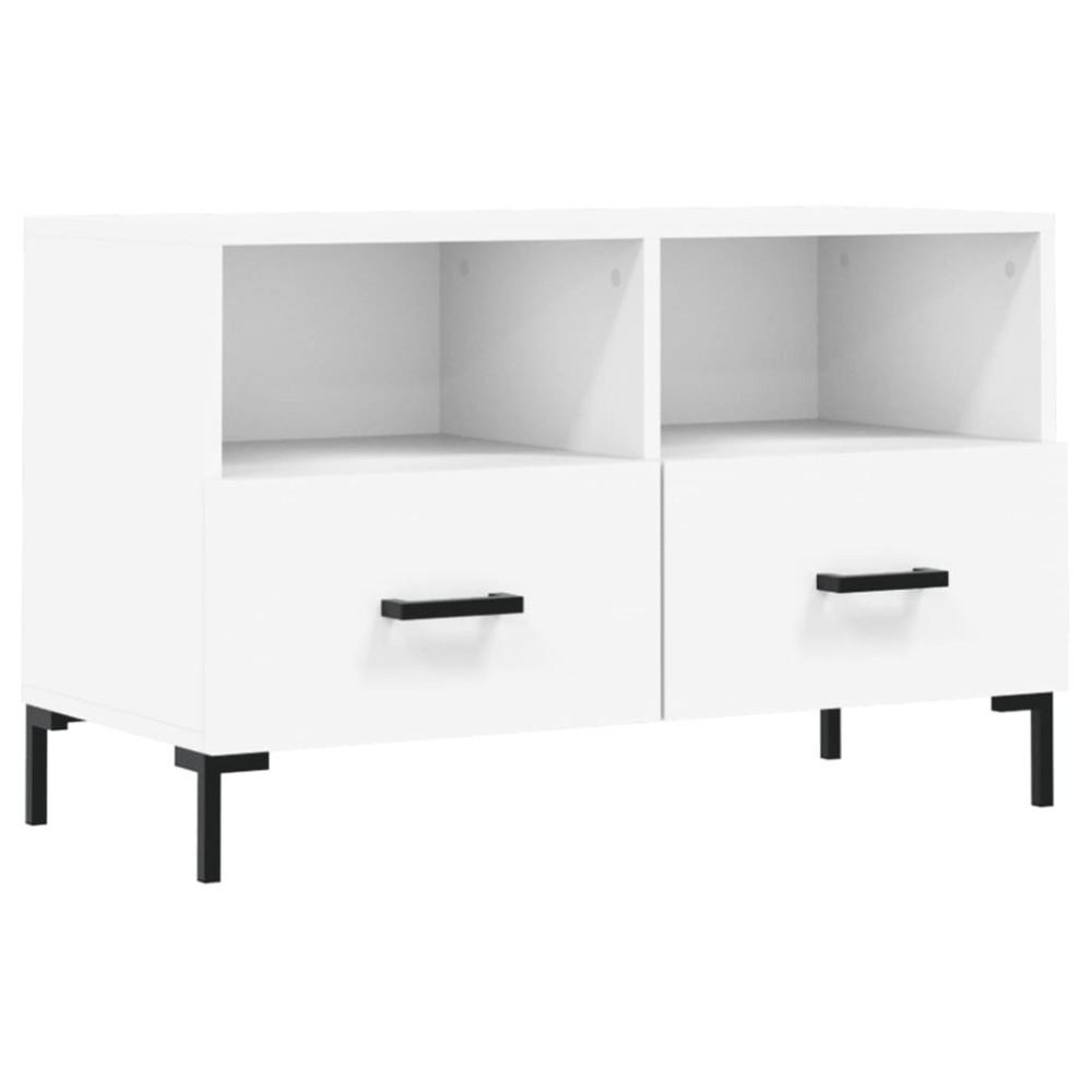 vidaXL Comodă TV, alb, 80x36x50 cm, lemn prelucrat