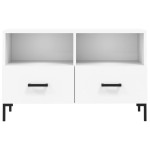 vidaXL Comodă TV, alb, 80x36x50 cm, lemn prelucrat vidaXL Comodă TV, alb, 80x36x50 cm, lemn prelucrat