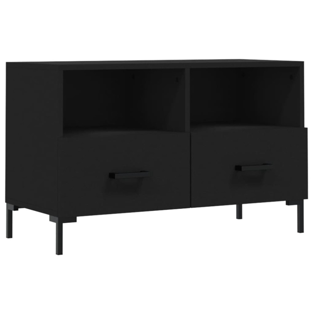 vidaXL Comodă TV, negru, 80x36x50 cm, lemn prelucrat