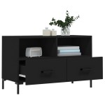 vidaXL Comodă TV, negru, 80x36x50 cm, lemn prelucrat