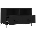 vidaXL Comodă TV, negru, 80x36x50 cm, lemn prelucrat