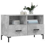 vidaXL Comodă TV, gri beton, 80x36x50 cm, lemn compozit vidaXL Comodă TV, gri beton, 80x36x50 cm, lemn compozit