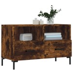 vidaXL Comodă TV, stejar fumuriu, 80x36x50 cm, lemn prelucrat