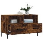 vidaXL Comodă TV, stejar fumuriu, 80x36x50 cm, lemn prelucrat