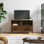 vidaXL Comodă TV, stejar maro, 80x36x50 cm, lemn prelucrat vidaXL Comodă TV, stejar maro, 80x36x50 cm, lemn prelucrat