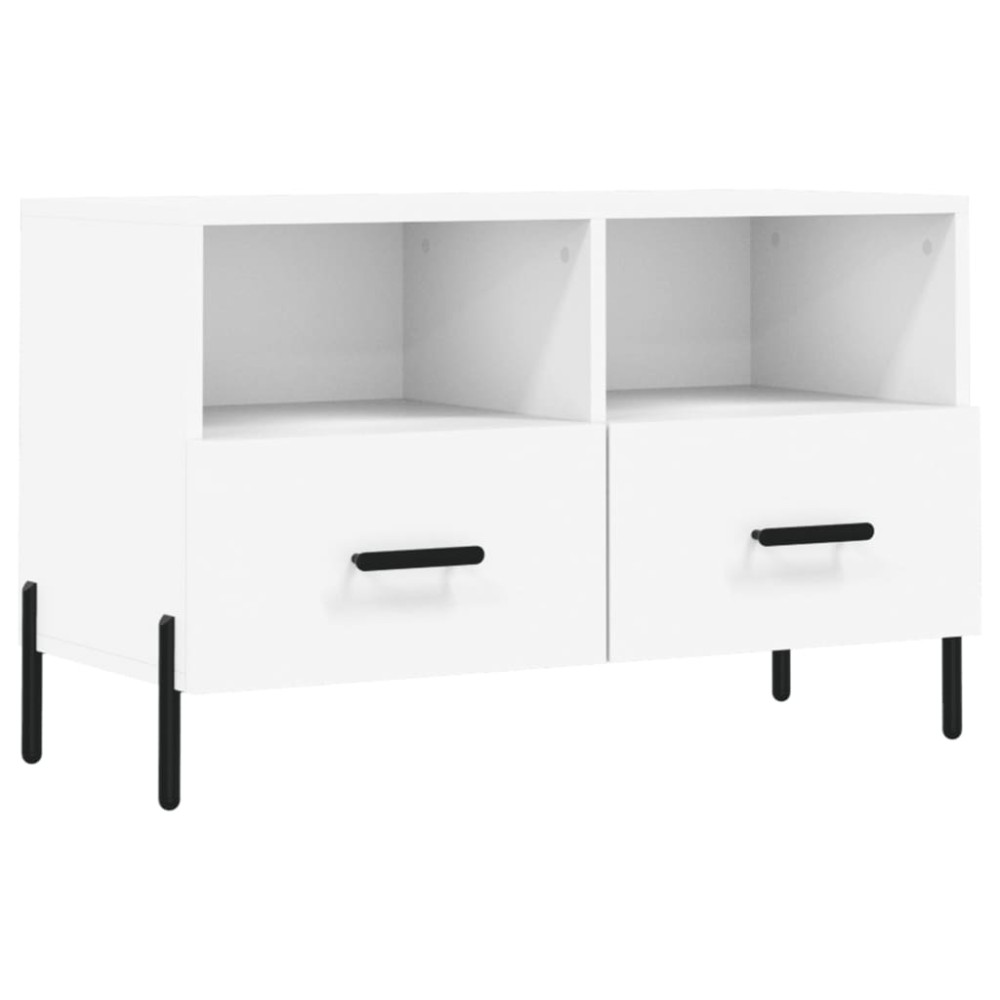 vidaXL Comodă TV, alb, 80x36x50 cm, lemn prelucrat