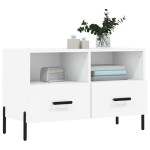 vidaXL Comodă TV, alb, 80x36x50 cm, lemn prelucrat vidaXL Comodă TV, alb, 80x36x50 cm, lemn prelucrat