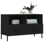 vidaXL Comodă TV, negru, 80x36x50 cm, lemn prelucrat