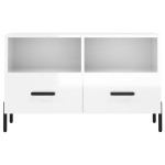 vidaXL Comodă TV, alb extralucios, 80x36x50 cm, lemn prelucrat vidaXL Comodă TV, alb extralucios, 80x36x50 cm, lemn prelucrat