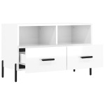 vidaXL Comodă TV, alb extralucios, 80x36x50 cm, lemn prelucrat vidaXL Comodă TV, alb extralucios, 80x36x50 cm, lemn prelucrat