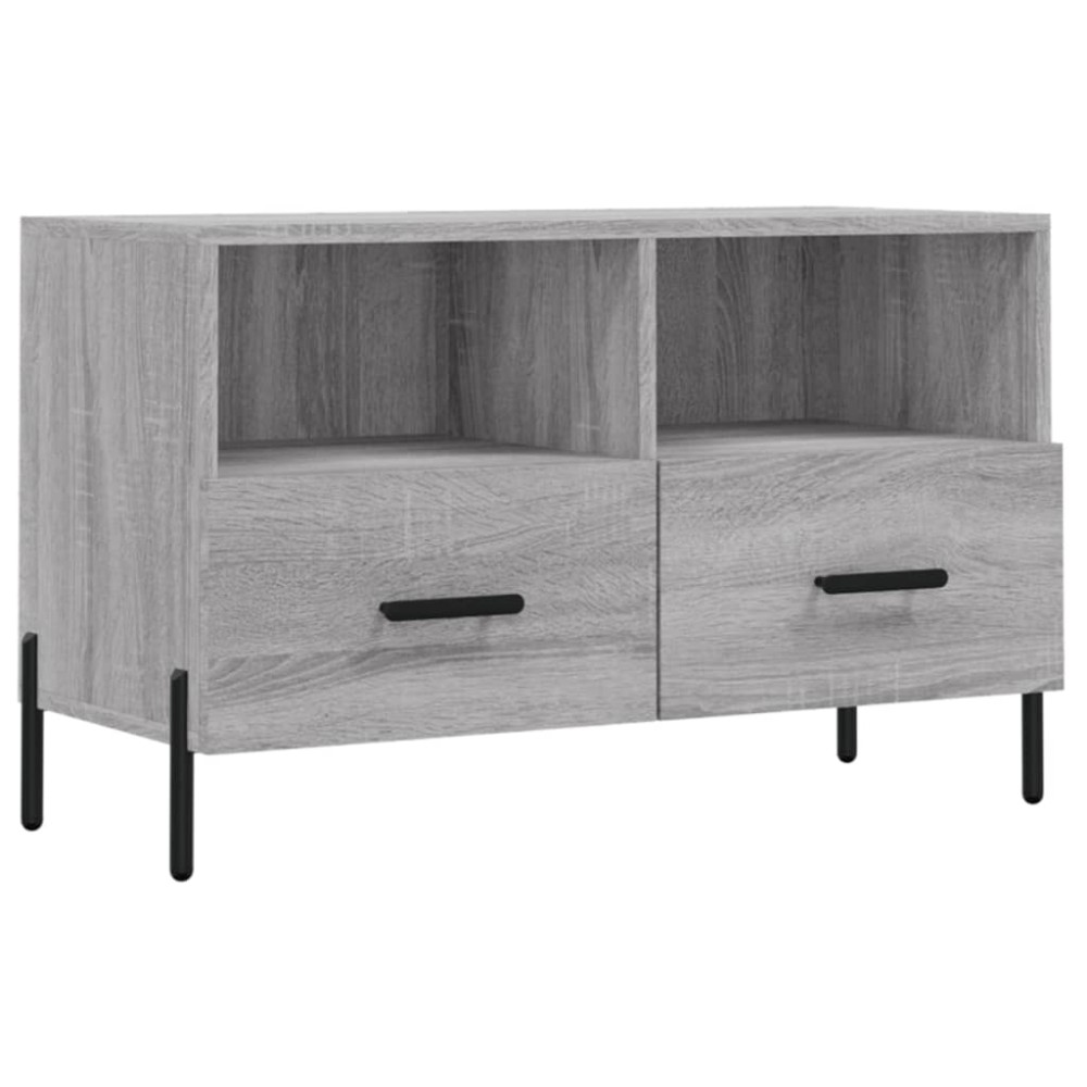 vidaXL Comodă TV, gri sonoma, 80x36x50 cm, lemn prelucrat