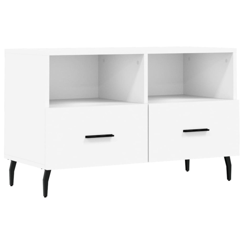 vidaXL Comodă TV, alb, 80x36x50 cm, lemn prelucrat