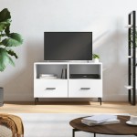 vidaXL Comodă TV, alb, 80x36x50 cm, lemn prelucrat vidaXL Comodă TV, alb, 80x36x50 cm, lemn prelucrat