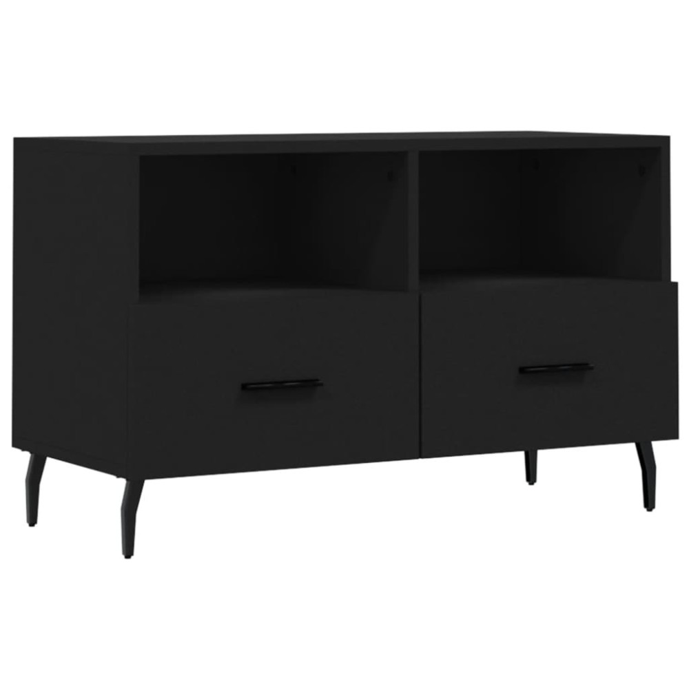 vidaXL Comodă TV, negru, 80x36x50 cm, lemn prelucrat