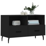 vidaXL Comodă TV, negru, 80x36x50 cm, lemn prelucrat