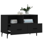vidaXL Comodă TV, negru, 80x36x50 cm, lemn prelucrat