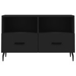 vidaXL Comodă TV, negru, 80x36x50 cm, lemn prelucrat