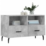 vidaXL Comodă TV, gri beton, 80x36x50 cm, lemn compozit vidaXL Comodă TV, gri beton, 80x36x50 cm, lemn compozit