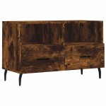 vidaXL Comodă TV, stejar fumuriu, 80x36x50 cm, lemn prelucrat