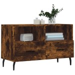 vidaXL Comodă TV, stejar fumuriu, 80x36x50 cm, lemn prelucrat