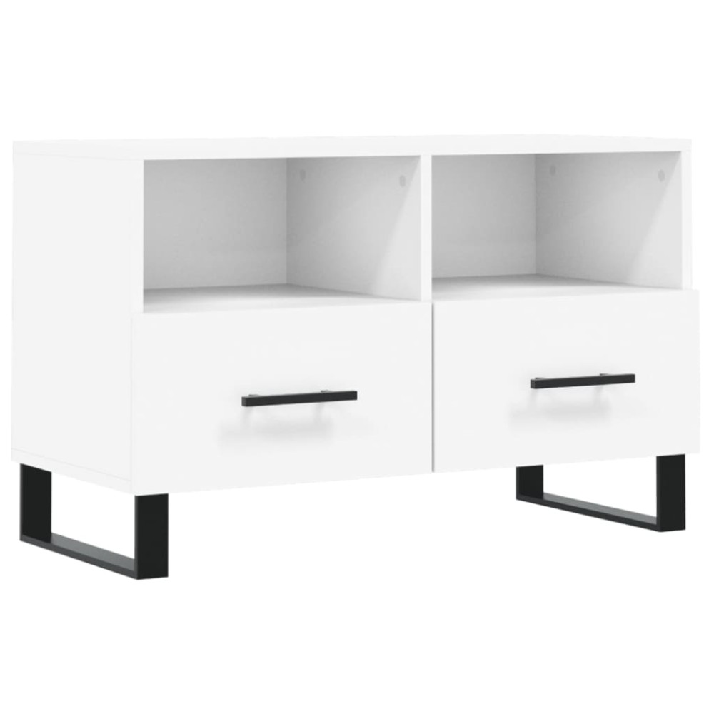 vidaXL Comodă TV, alb, 80x36x50 cm, lemn prelucrat