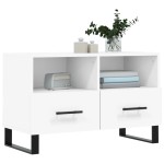 vidaXL Comodă TV, alb, 80x36x50 cm, lemn prelucrat vidaXL Comodă TV, alb, 80x36x50 cm, lemn prelucrat