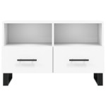 vidaXL Comodă TV, alb, 80x36x50 cm, lemn prelucrat vidaXL Comodă TV, alb, 80x36x50 cm, lemn prelucrat